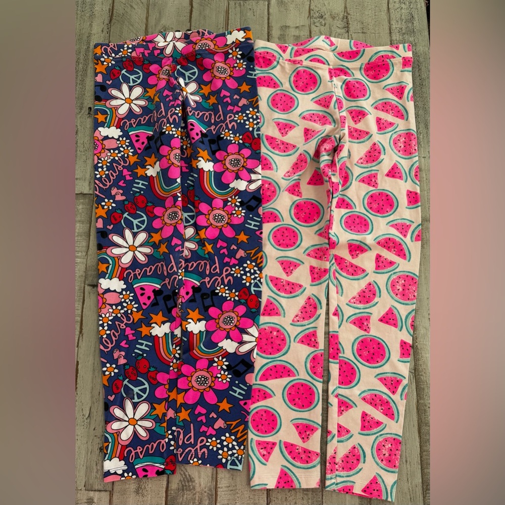 Spotted Zebra Colorful Floral & Watermelon Print 2 pc. Legging Set
